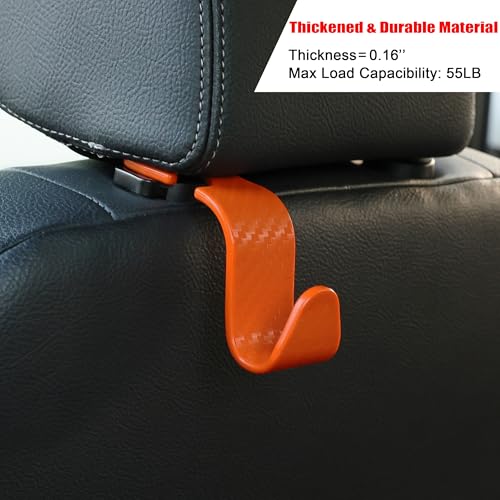 image for Amooca Car Seat Headrest Hook 4 Pack Hanger Universal Vehicle Car Stor