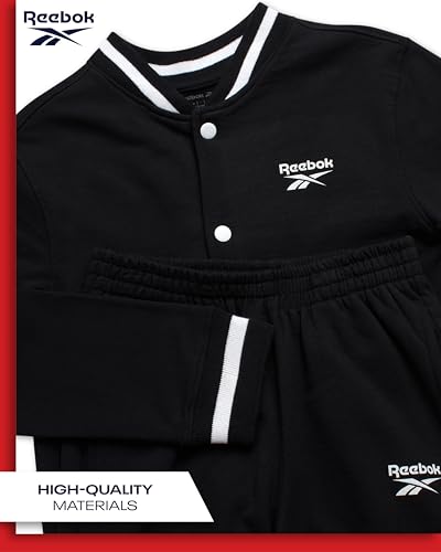 Reebok Boys' Active Tracksuit Set - 2 Piece Performance Fleece Varsity Jacket and Jogger Sweatpants for Boys (Sizes: 8-12)3