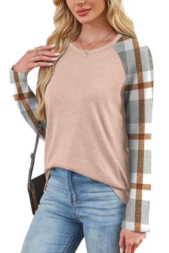 Image of OFEEFAN Long Sleeve Shirts for Womens Fall Fashion 2026 Crewneck Oversized Sweatshirt Tunic Tops to Wear with Leggings