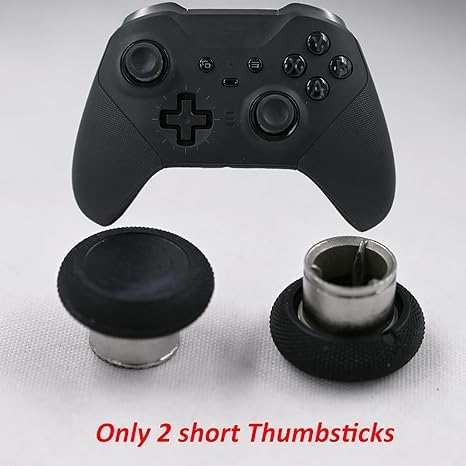 Image of 2 Pcs Metal Short Thumbsticks Replacement for Xbox Elite Series 2 Controllers,Short Concave Magnetic Analog Joysticks for Xbox Elite Series 2 Core Standard Height Thumbsticks(Black)