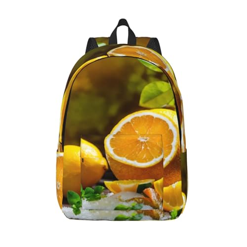 EdWal Mochila con estampado de limón amarillo, mochilas de viaje para mujeres y hombres, mochila universitaria, bolsa de ordenador para viajes, color negro, M, Negro , M