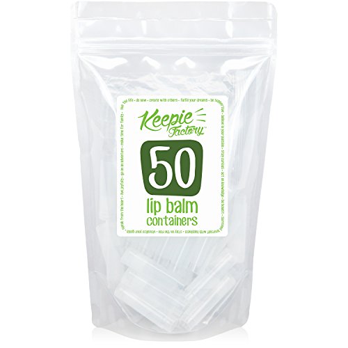 Keepie Factory Empty Lip Balm Containers - Non Toxic BPA Free Made in USA DIY Round Tubes & Caps Business Quality, Clear 50 Pack