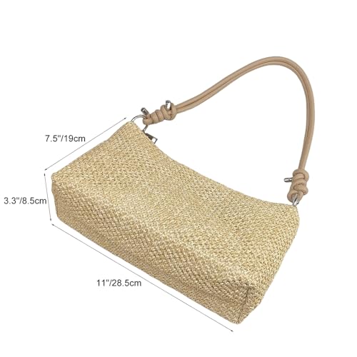 Image of Women Straw Purse Shoulder Handbag Woven Hobo Bag for Beach