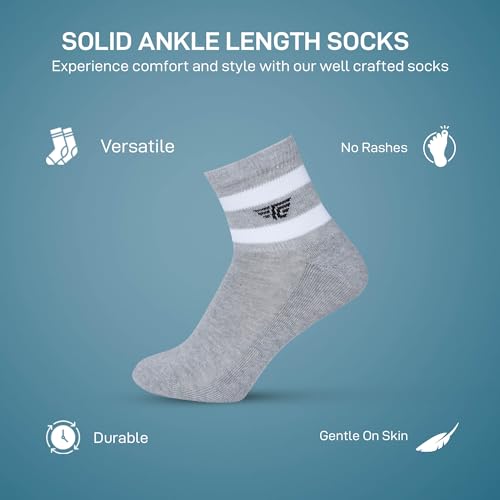 Image of Red Tape Cotton Blend Solid Ankle Length Socks For Men | Pack of 3
