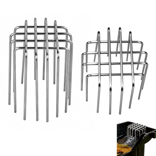 Downspout Gutter Guard 304 Stainless Steel - 2 Pack, 2.76" Diameter Adjustable Height (3.95") with Flexible Opening Fits 1.7"-2.7" Pipe, Anti-Clogging Filter for Leaves & Protection from Birds/Rodents