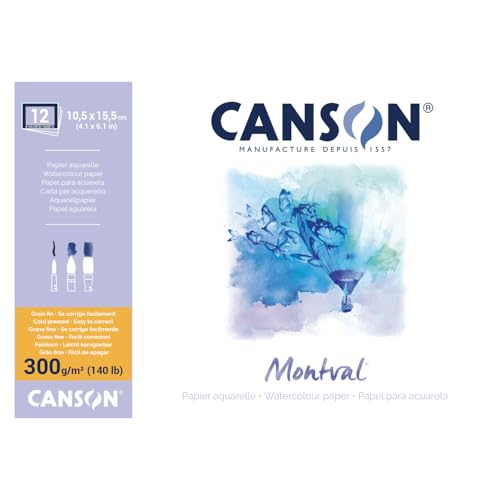 Bloc aquarelle Canson Montval grain fin pour carnets de voyage