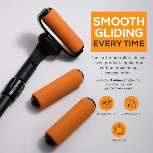 Image of EZPIK Lotion Applicator for Back, Extendable up to 23 inch - Curved Design Back Lotion Applicator for Elderly /Seniors with Limited Mobility, Lotion Stick & Sunscreen Applicator for Skin Cream, Oils & More