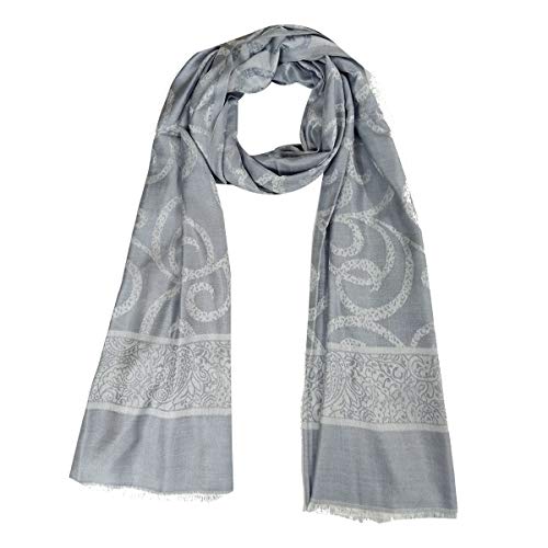 Écharpe jacquard en modal gris taille L pour femmes et filles style 4