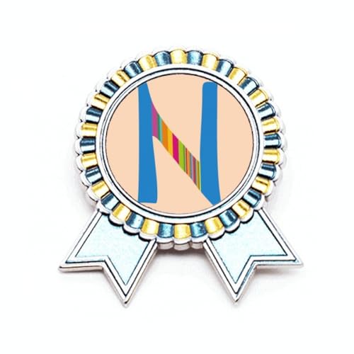 Broche de créateur fruits orange lettre N M en métal finition haut de gamme pour blazer