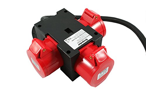 CEE Adapter 16A 3 x 400V 16A Starkstrom Baustromverteiler Stecker Verteiler 5-polig IP44 91445