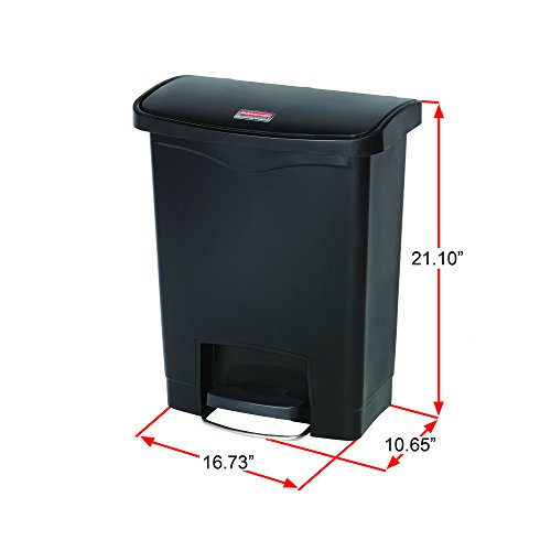 Image of Rubbermaid Commercial Products STREAMLINE Plastic Front Step Step-On-Trash /Garbage Can /Bin 8 GAL Beige for Doctor's Office /Hospitals /Healthcare