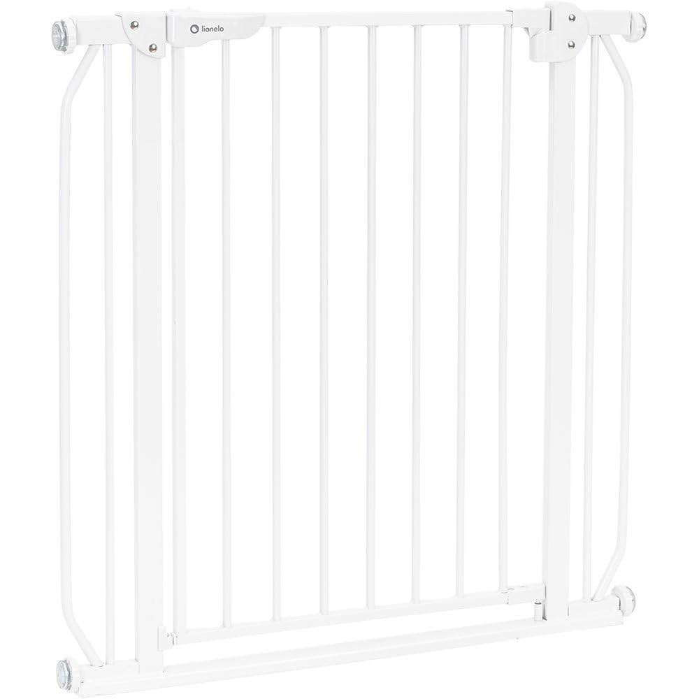 LIONELO Truus Slim Cancelletto di sicurezza, Larghezza regolabile da 75 fino a 105 cm con Fissaggio a pressione, Apertura entrambe le direzioni, Altezza 77 cm, Autobloccante