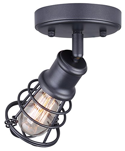 CANARM LTD ICW611A01GPH Otto 1 Light Ceiling/Wall Graphite with Metal Cage Shade - Thumbnail 2