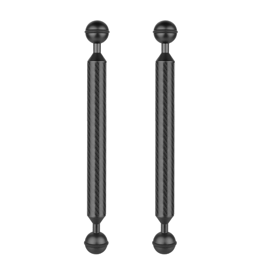 Brazo de extensión de cabeza de bola doble de fibra de carbono para fotografía subacuática con clip de mariposa, 5, 6, 7, 8, 9, 10, 11, 12 pulgadas (9 pulgadas, tipo A, 2 unidades)