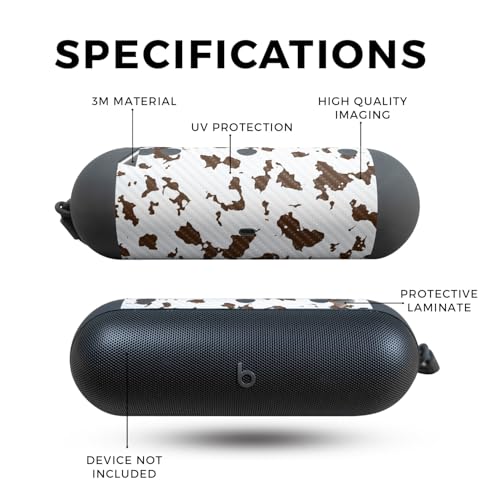 Image of Carbon Fiber Speaker Skin Compatible with Beats Pill (2024) - Brown Cow - Premium 3M Vinyl Protective Wrap Decal Cover - Easy to Apply | Crafted in The USA by MightySkins