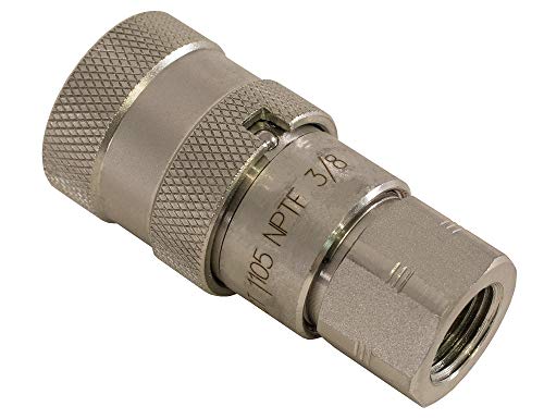 Image of Buyers Products FF0606 Female Flush-Face Hydraulic Quick Coupler, 3 /8 Inch, 3 /8 FNPT, Push-to-Connect Design, Truck & Trailer Hydraulic System Accessories
