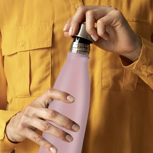 Image of Mont-Clair Stainless Steel Water Bottle, Vacuum insulated - BPA Free, 12h Hot & 24h Cold Drinks, Metal Water Bottle 34 oz Leakproof, Ideal for Adult, Kids, Running - Pink