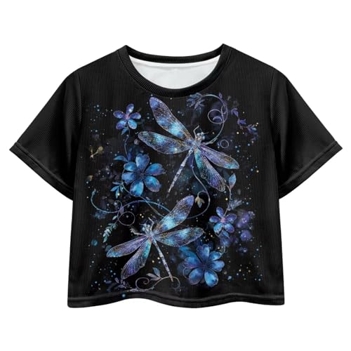 Image of Kids Crop Top Short Sleeve T-Shirts for Girls Size 5-14