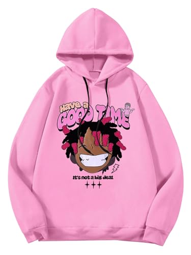 SHENHE Men's Graphic Hoodie Drawstring Cartoon Letter Print Funny Hoodie Pullover Sweatshirt