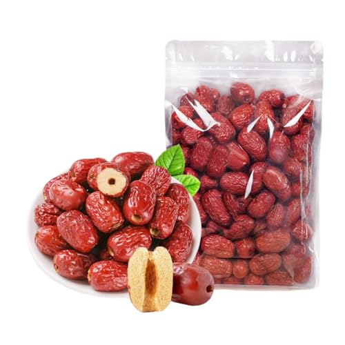 SntCrave Premium Jujube Date 240G | Whole Pitted Dates | 100% Natural Dried Jujube Chinese Red Dates | Berries for Tea Soups Desserts in Resealable bag