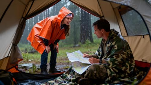 4-Pack Emergency Survival Kit,Camo Emergency Blankets(2) + Orange Emergency Ponchos(2), Waterproof & Thermal Insulated PE & Mylar Gear for Camping, Hiking, Disaster Preparedness - Image 5
