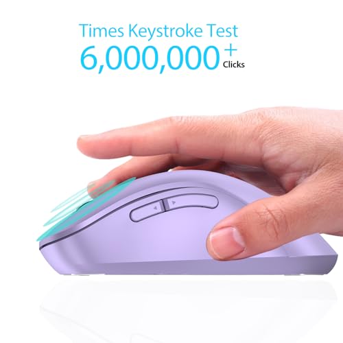 Image of memzuoix 2.4G Wireless Mouse, 1400 DPI Computer Mice with USB Receiver, Portable Wireless USB Mouse Battery Powered Cordless Mice for Laptop, PC, Desktop, 5 Buttons (Lilac)