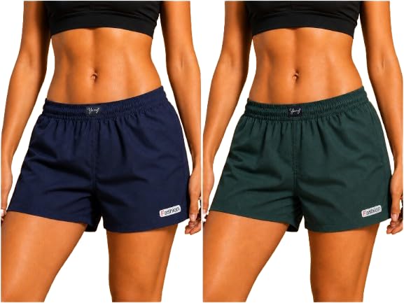 Women’s Cotton Shorts Combo Pack (Navy Blue & Dark Green) – Elastic Waist Casual, Gym & Lounge Shorts | Soft Breathable Summer Wear for Women-picture-35