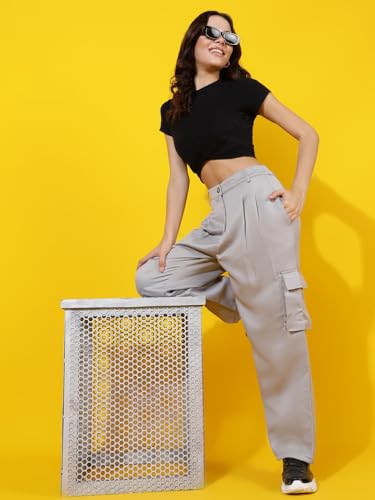 Image of KOTTY Women's High Rise Relaxed || Straight || Joggers Fit Cargo's for Pants || Trousers