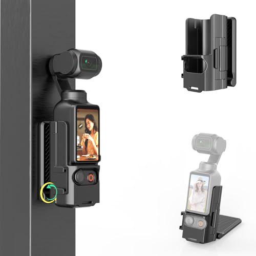 XKDAICH Folding Magnetic Mount Base Bracket for DJI Osmo Pocket 3 Accessories- Adjustable Magnetic Phone Mount Portable Desktop Tripod Stand Handheld Grip Handle Vlogging Accessories (Black)