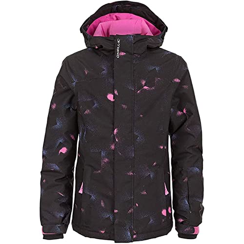 O'NEILL Dazzle Youth Girls Snowboarding Jackets - Black Aop/Red / 14