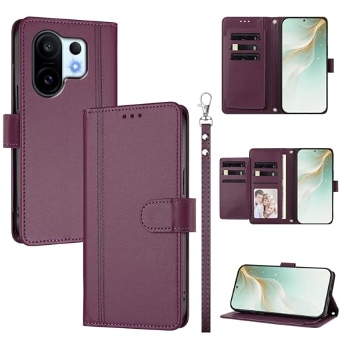 �X�}�z�P�[�X �Ή��@�� for Vivo X200 FE / S30 Pro mini �X�}�z�P�[�X�y�E�H���b�g�f�U�C�� �f���A���J�[�h�X���b�g �L���b�V�� �t���b�v���X�^���h �����h�~�zViolet