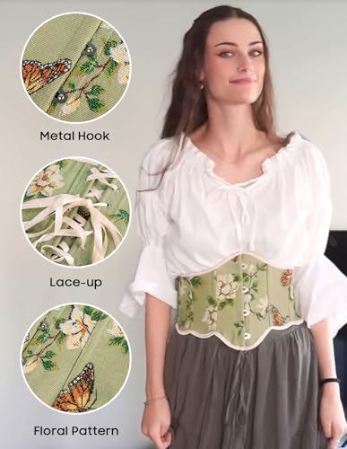 Scarlet Darkness Corset Belt for Women Vintage Renaissance Floral Underbust Corsets2