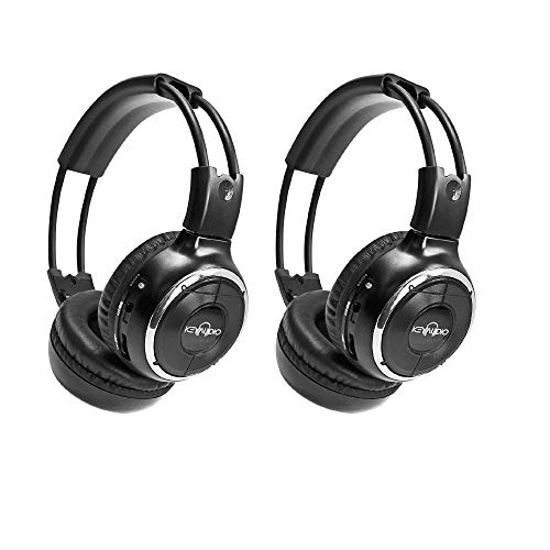 RP Accessories IR-2008B Infrared Wireless Headphones, 2-Channel Folding Universal Rear Entertainment System IR Headphone for Car TV and DVD Player Audio, Set of 2