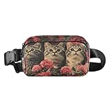 Art Scottish Fold Cats - Bolsa cruzada de moda para mujeres y hombres, pequeña bolsa cruzada con correa ajustable para compras, deportes y trabajo