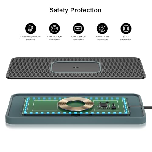 Almohadilla de carga inalámbrica para coche Sxhlseller con imán RGB y potencia de 20W 3