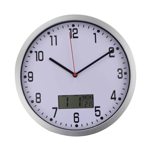 FUNOMOCYA Accurate Wall Clock with Thermometer Hygrometer 10 Inch Battery-Operated Quartz Clock for Indoor Outdoor Use