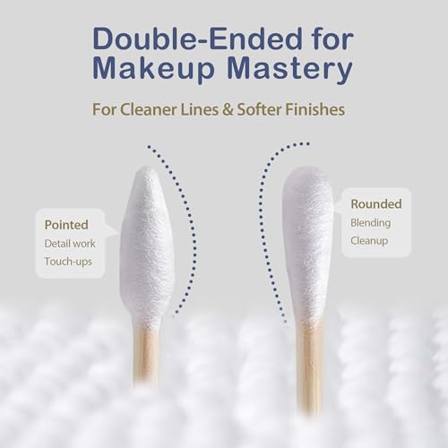 Image of Ourmed Life Cotton Swabs - Biodegradable Bamboo & Cotton, Double-Tipped Cleaning Swabs with Pointed & Round Tips, Hypoallergenic for Ear, Makeup, Eye Makeup Removal, Nail Polish Touch-Ups (500 Ct)