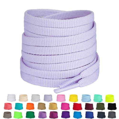 Olukssck 2 Pairs Flat Shoe Laces for Sneakers, 1/4' Replacement Shoelaces for Athletic/Running Shoes...