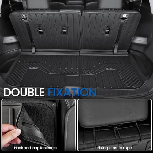 Image of Floor Mats Set for 2016-2022 Honda Pilot 8 Seats(Not Fit Elite Models), All Weather TPE Cargo Mat with Backrest Mat Accessories, Trunk Mat Cargo Liner Car Mat with Door Sill Guards