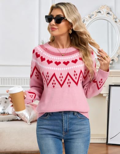 Image of Women's Vintage Fair Isle Pullover Sweater Lightweight Knit Tops