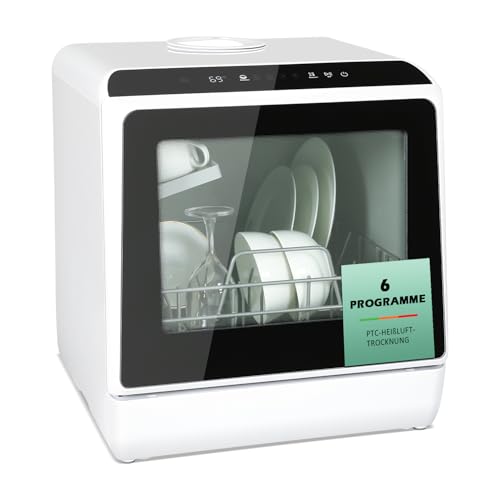 YU YUSING Mini Geschirrspüler Tischgeschirrspüler mit 5+1 Programme, Spülmaschine Klein für 4...