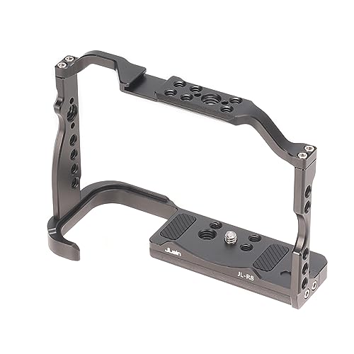 Image of Fotga R8 Camera Cage Stabilizer Bracket with 1 /4 inch 3 /8 inch Mount for Canon EOS R8 Mirrorless DSLR Camera Video Making Filmmaking Compatible Arca Swiss Tripod Ball Head Clamp