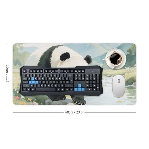 Desk Pad Protector 24x12 Inch Extended Panda Playful Fish miniatura 2