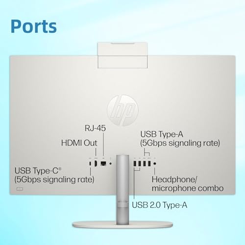 Image of HP 24 inch All in One Desktop PC, FHD IPS Display, AMD Ryzen 7 7730U 8-Core Processor, 16GB DDR4, 512GB SSD, AMD Radeon Graphics, HDMI, Keyboard & Mouse, Flicker Free, Wi-Fi, USB Type-C, Win 11 Pro