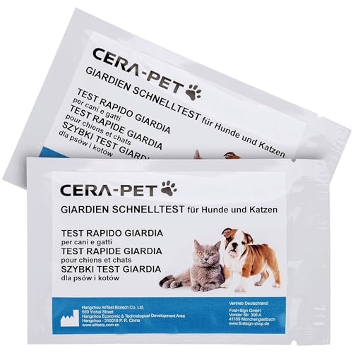 Cera-Pet Giardien Schnelltest Hund und Katze 2 Stück I Nachweis von Darmparasiten I Test bei Durchfall für Hunde und Katzen bei Giardia I Wurmtest für Tiere
