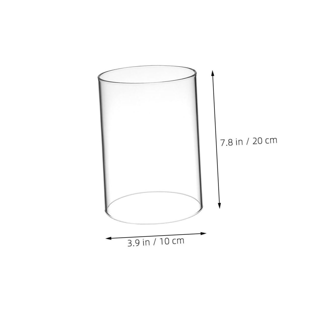 NOLITOY Abat-Jour en Verre Transparent 10 * 20cm 2 Pièces Cylindrique Résistant Vent Décoration pour Bougies Fournitures pour Bougeoirs Facile à Nettoyer