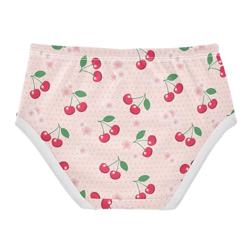 Little Girl Underwear Toddler Panties Kids Undies Cherry Flowers Print Soft Cotton Briefs 2T-8Y2