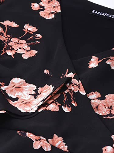 Image of Sassafras Women Floral Wrap Tie Dress