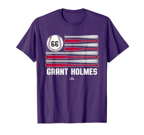 Baseball American Flag Grant Holmes Atlanta Baseball MLBPA T-Shirt