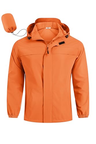 Image of COOFANDY Men's Rain Jacket Waterproof Lightweight Windbreaker Packable Hooded Raincoat for Hiking, Cycling, Golf & Travel
